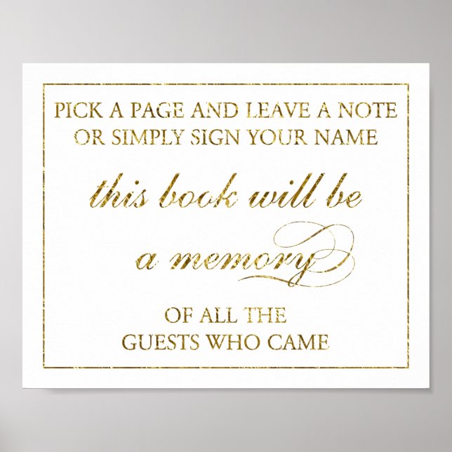 mariage du livre d'or 8" x 10" Gold Foil (Devant)
