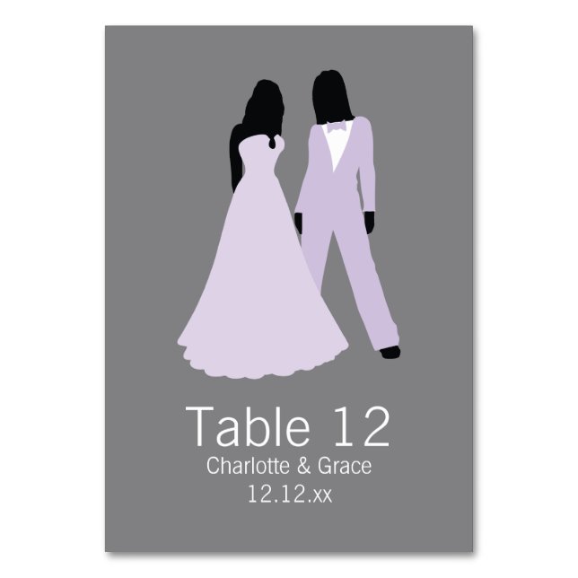 Mariage Du Numéro De Table Deux Mariées (Lilac Et  (Par défaut)