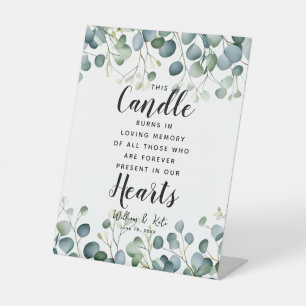 Mariage du panneau mémoire feuille d'eucalyptus