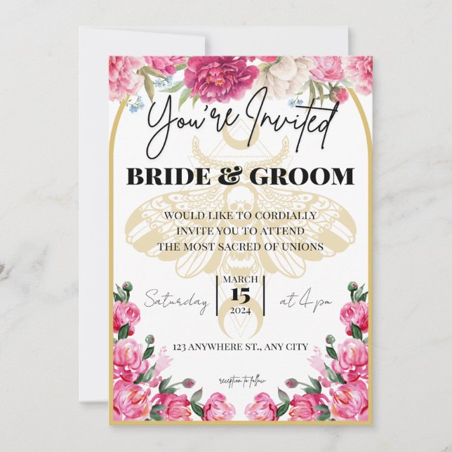 Mariage du papillon de la mort - Invitation (Devant)