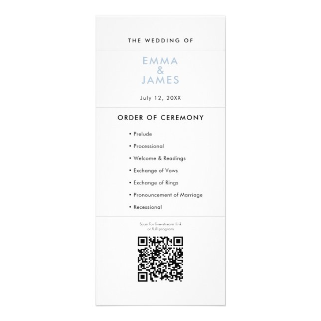 Mariage Dusty Blue & | Programme | Code QR (Devant)