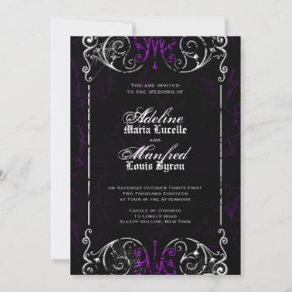 Mariage Éffrayant gothique victorien Invitation