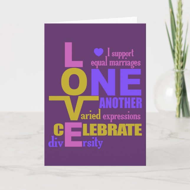 Mariage Égalité / One Love cartes de voeux personn (Devant)