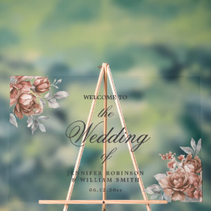 Mariage élégant à l'écriture rustique florale Rose