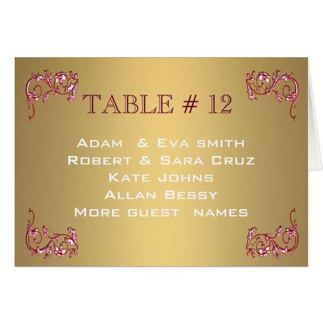 Mariage élégant de modèle de nombre de Tableau (Devant Horizontal)