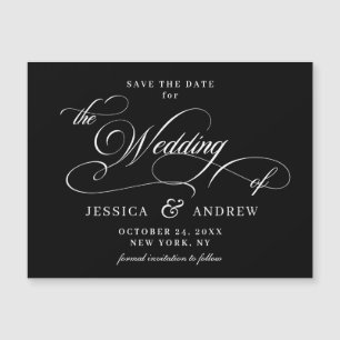 Mariage élégant Enregistrer la date Carte magnétiq