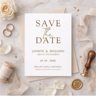 Mariage Élégant Minimaliste Save the Date