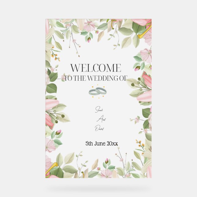 Mariage élégant moderne Accueil (Recto)