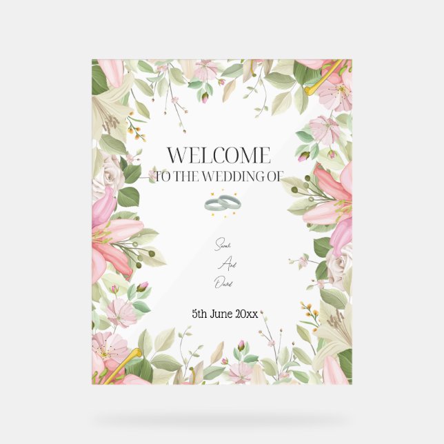 Mariage élégant moderne Accueil (Recto)