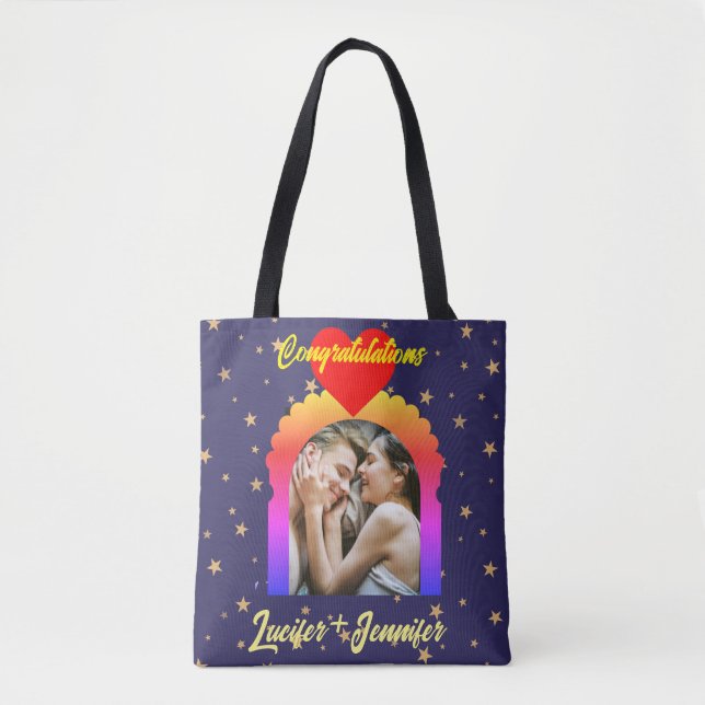 Mariage élégant moderne personnalisé Photo Sacs Ca (Devant)