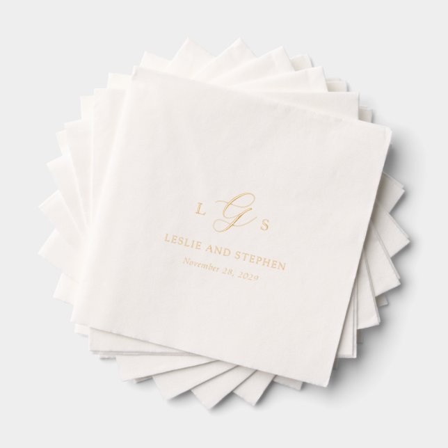 Mariage Élégant Monogramme Intemporel (Insitu (empilé))