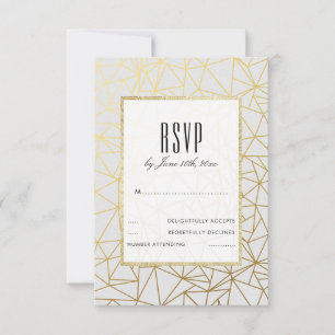 Mariage élégant or et blanc RSVP