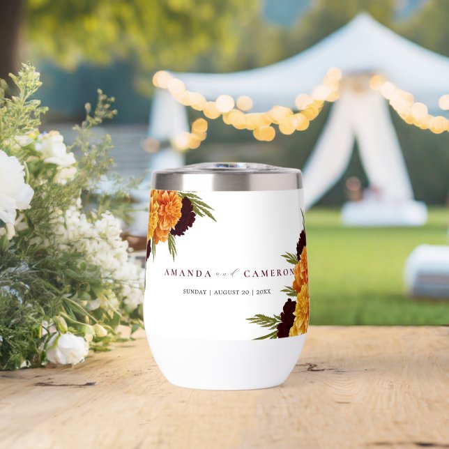Mariage élégant rouge Bourgogne "MARIGOLD" (Mariage (pivoté))