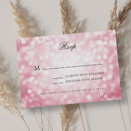 Mariage élégant RSVP Bokeh éclaire rose vif