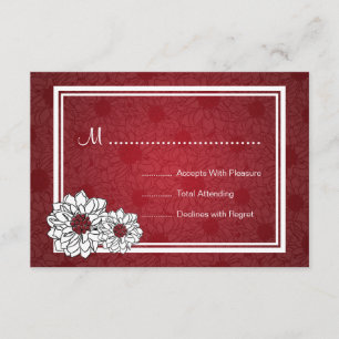 Mariage élégant RSVP Dahlia Floral Rouge
