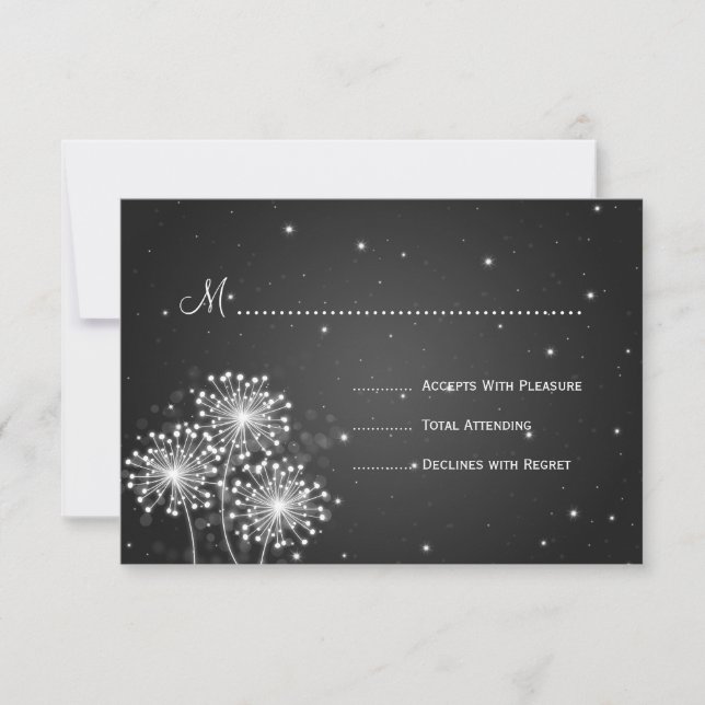 Mariage élégant RSVP Été Étincelle Noire (Devant)