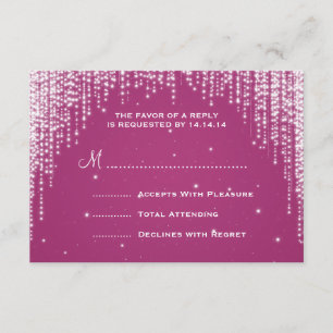 Mariage élégant RSVP nuit éblouir Berry rose