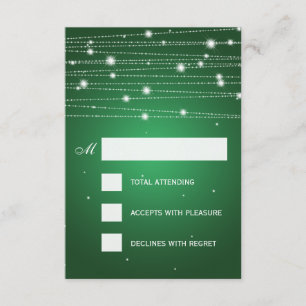 Mariage élégant RSVP Sparkling Lines Emerald Green