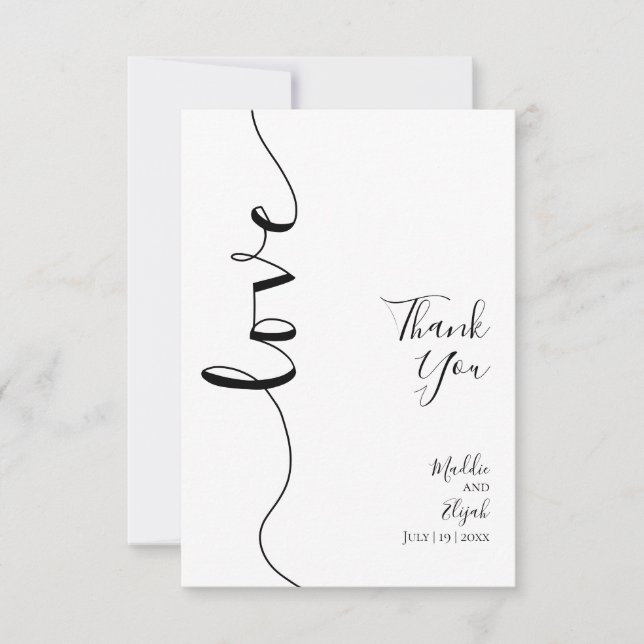 Mariage, Élégant, Simple, Script, Merci (Devant)