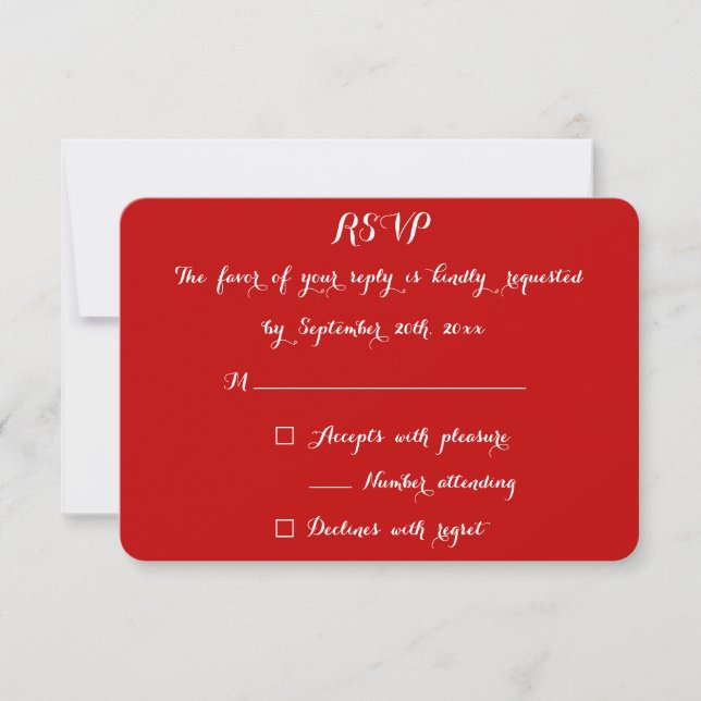 Mariage élégant typographie Noël Rouge Réponse (Devant)