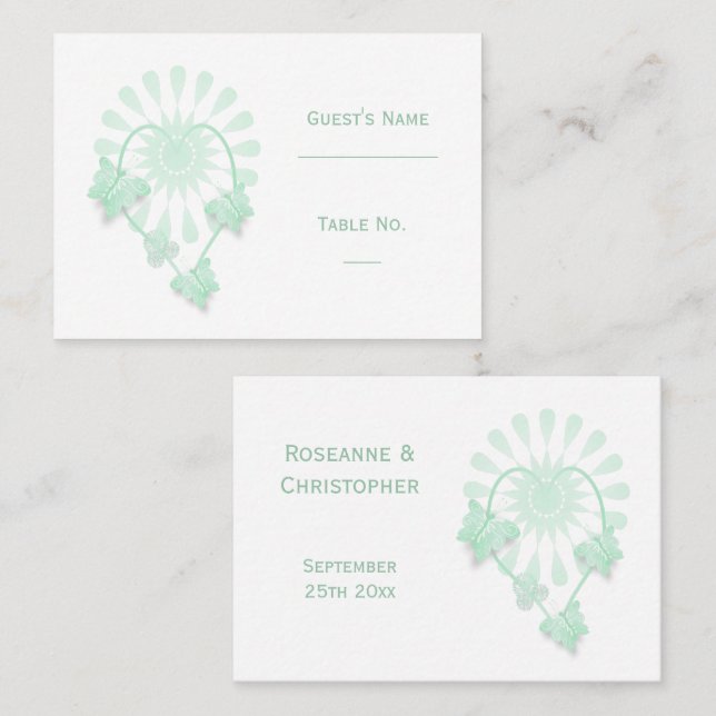 Mariage Emplacement Paramètre Carte Peppermenthe P (Devant / Derrière)