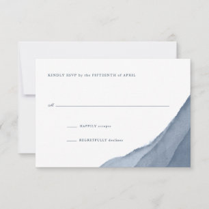 Mariage en Aquarelle bleu ardoise Ombre RSVP