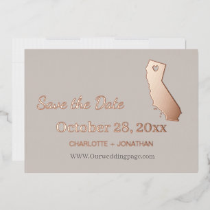 Mariage en Californie - Faire-Part de Date Rose Go
