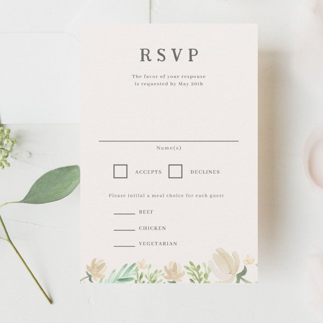 Mariage en crête florale RSVP (Créateur téléchargé)