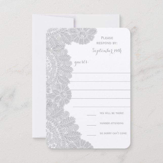 Mariage en dentelle vintage RSVP (Devant)
