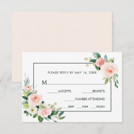 Mariage en Fleur rose rousse RSVP avec choix de re