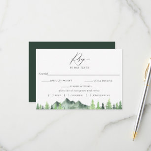Mariage en forêt de montagne RSVP avec carte de ch