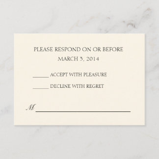 Mariage en ivoire simple RSVP