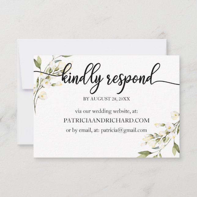Mariage en ligne Crème RSVP blanc Floral (Devant)
