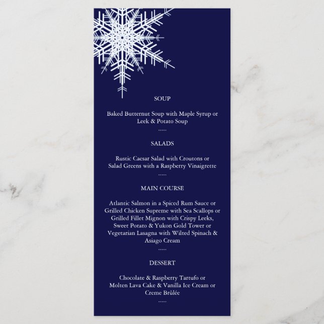Mariage en menu d'hiver (bleu) (Devant)