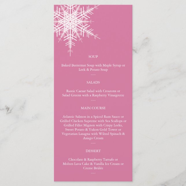Mariage en Menu d'hiver (rose) (Devant)