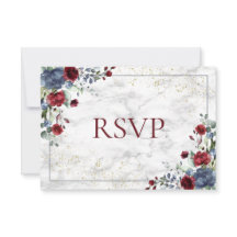 Mariage en or bleu clair rougeâtre RSVP