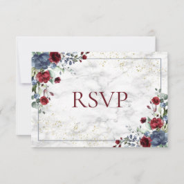 Mariage en or bleu clair rougeâtre RSVP