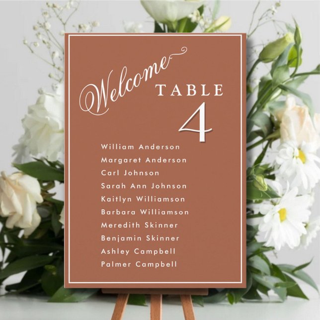 Mariage en terre cuite Plan de siège Cartes Nom du (Créateur téléchargé)