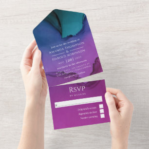 Mariage Encre De Luxe Tout En Un Invitation