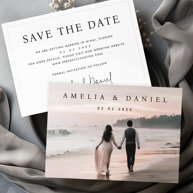 Mariage enregistrer la date carte photo personnali (Wedding save the date custom photo card)