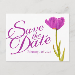 Mariage Enregistrer la date Carte postale violet t