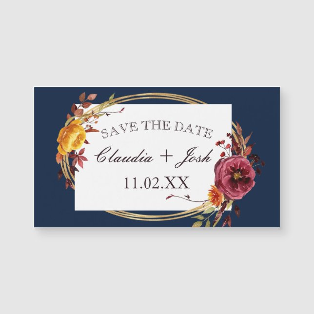 Mariage Enregistrer la date Magnets pour Mariage d (Devant)