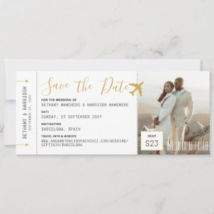 Mariage Enregistrer la date Photo Carte d'embarque
