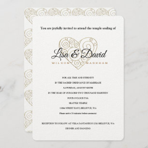 Mariage et Invitation de réception du Temple Gold 