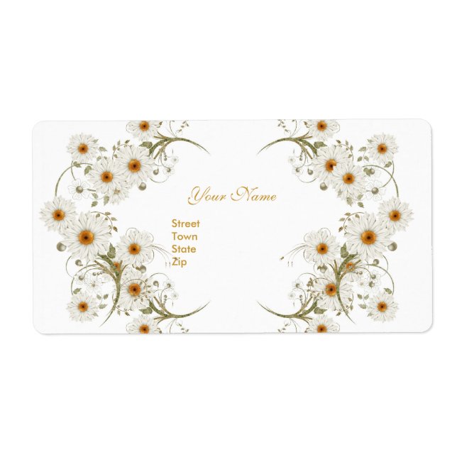 Mariage étiquette Adresse élégant Floral (Devant)