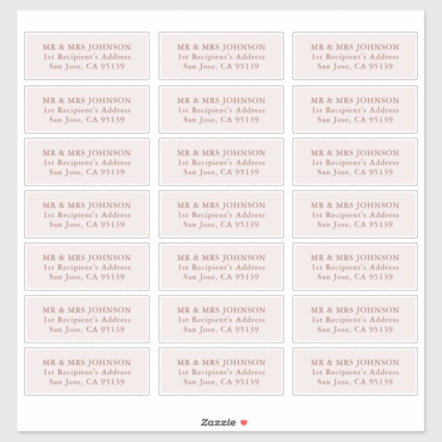 Mariage Étiquette de adresse invité 21 Adresse dif (Feuille)