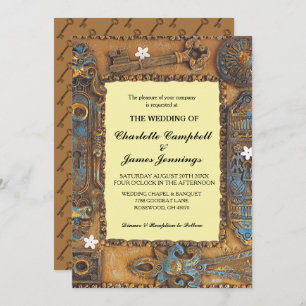 Mariage Faire-part Antique Skeleton Invitation clé