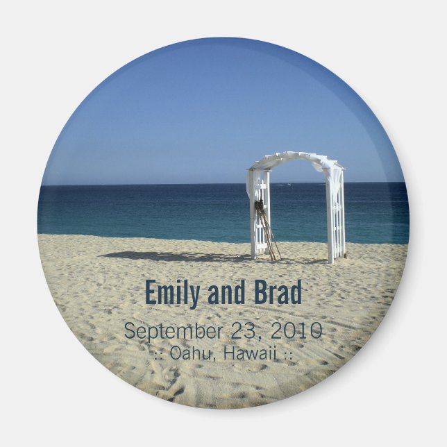 Mariage Favor Destination Plage Mariage Magnet (Devant)