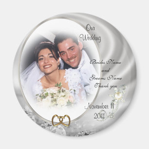 Mariage Favor diamants photo Magnet