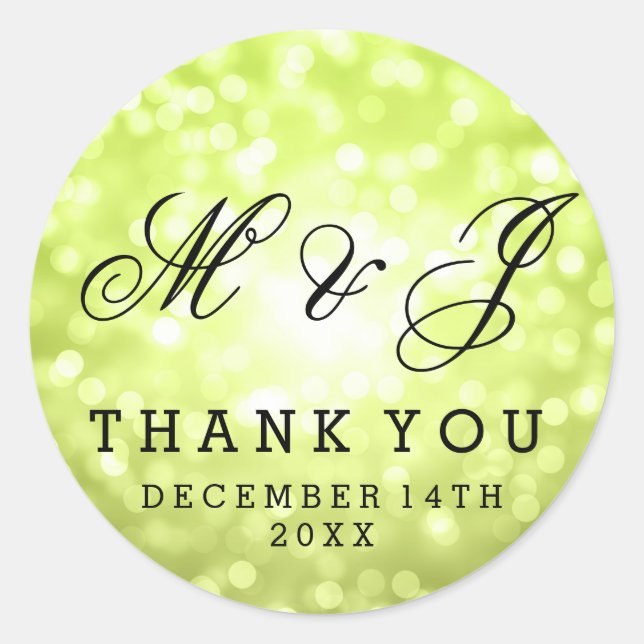 Mariage Favor Étiquette Chartreuse Parties scintil (Devant)